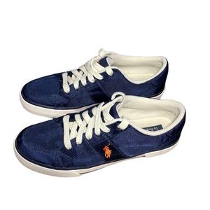 Polo By Ralph Lauren Humberto Mesh Navy Blue Low Top Lace Up Sneakers